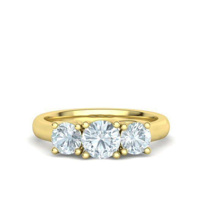 Three-Stone Natural Diamond Engagement Ring Mounting (4/5ctw)