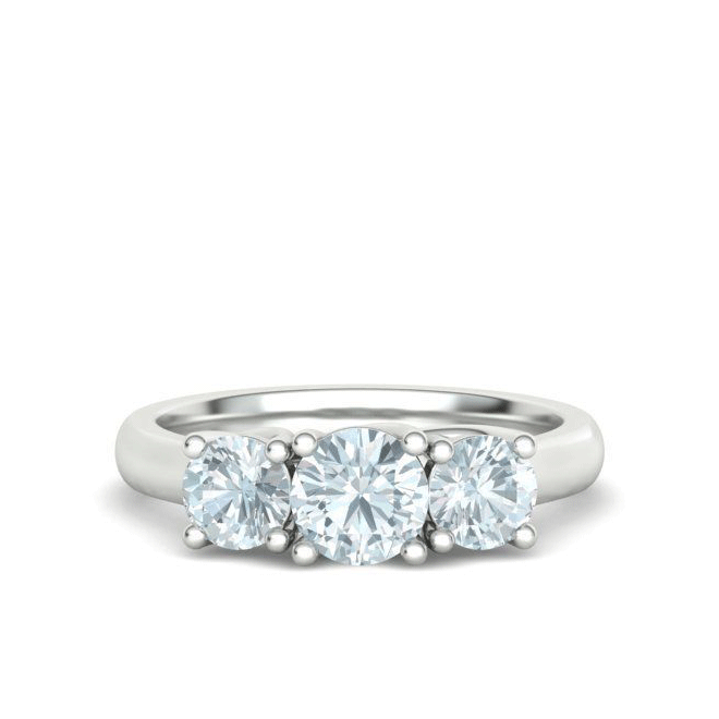 Three-Stone Natural Diamond Engagement Ring Mounting (4/5ctw)