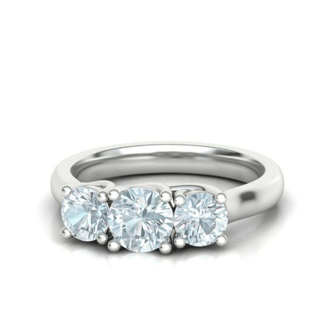 Three-Stone Natural Diamond Engagement Ring Mounting (4/5ctw)