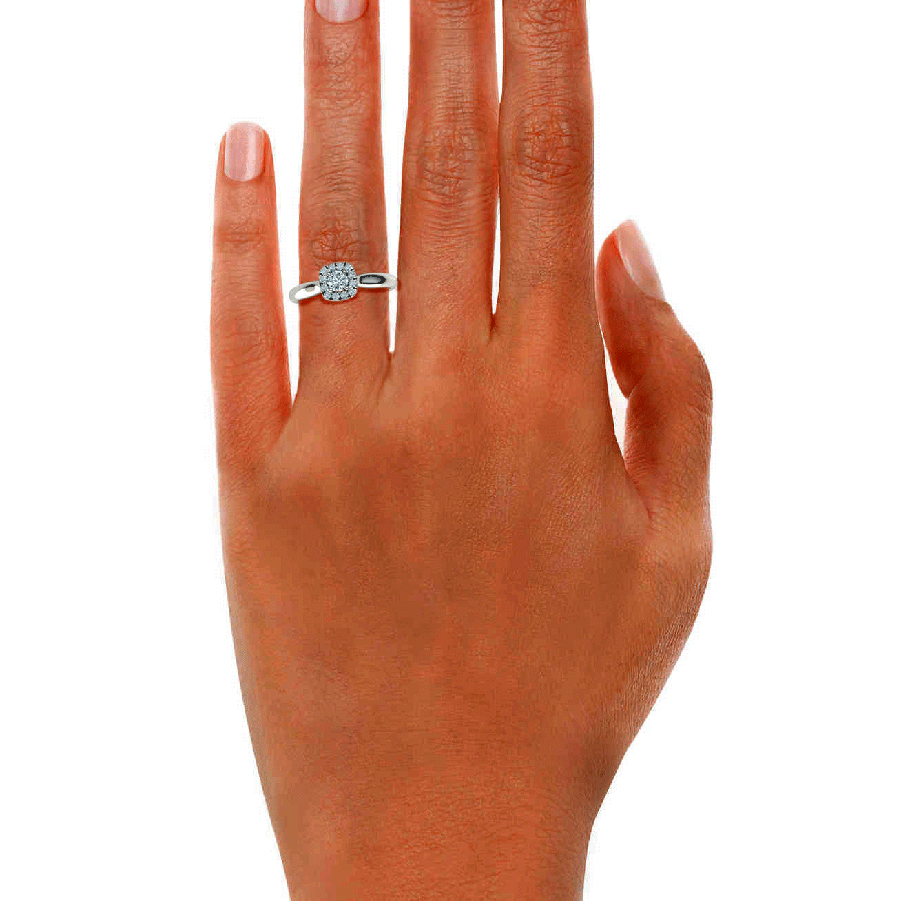 Round Brilliant Halo Natural Diamond Engagement Ring (1/3ct)