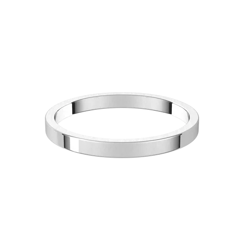 Modern Flat Plain Men's Wedding Band - High Polished Finish