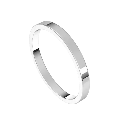 Modern Flat Plain Men's Wedding Band - High Polished Finish