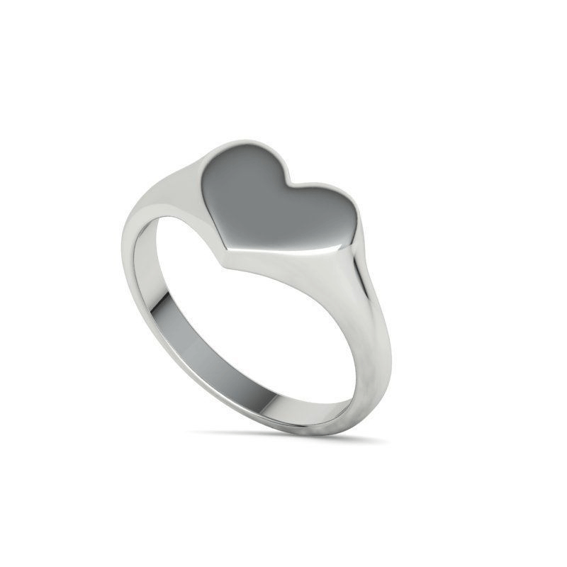 Engraveable Heart Signet Ring