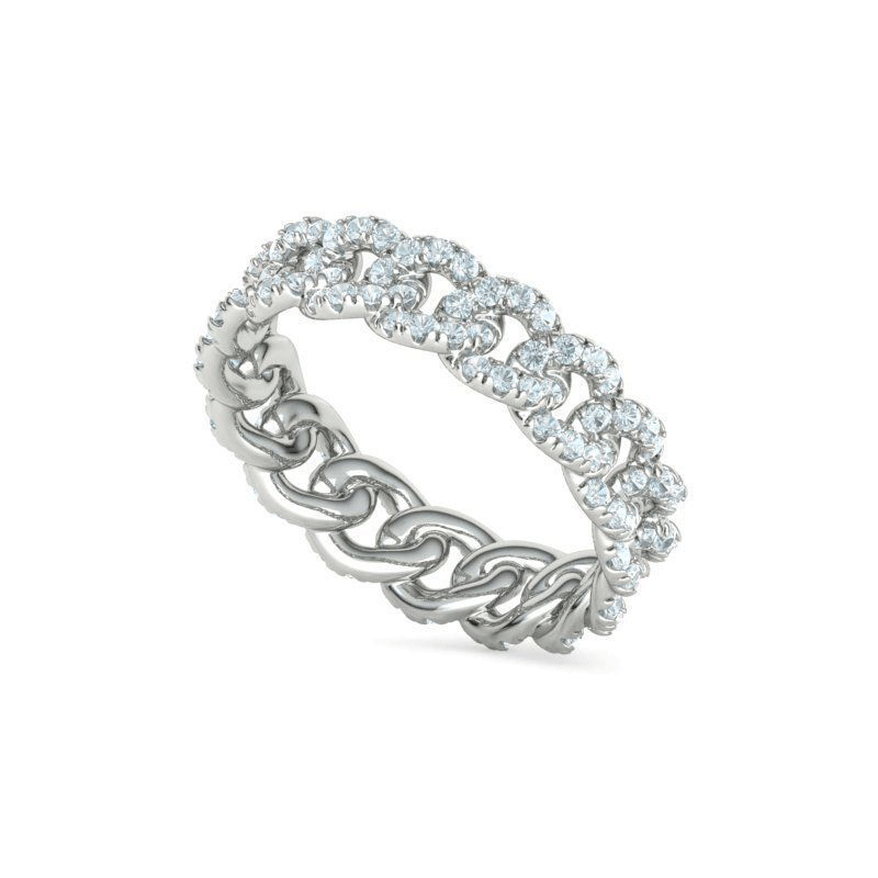 Cuban Link Natural Diamond Ring