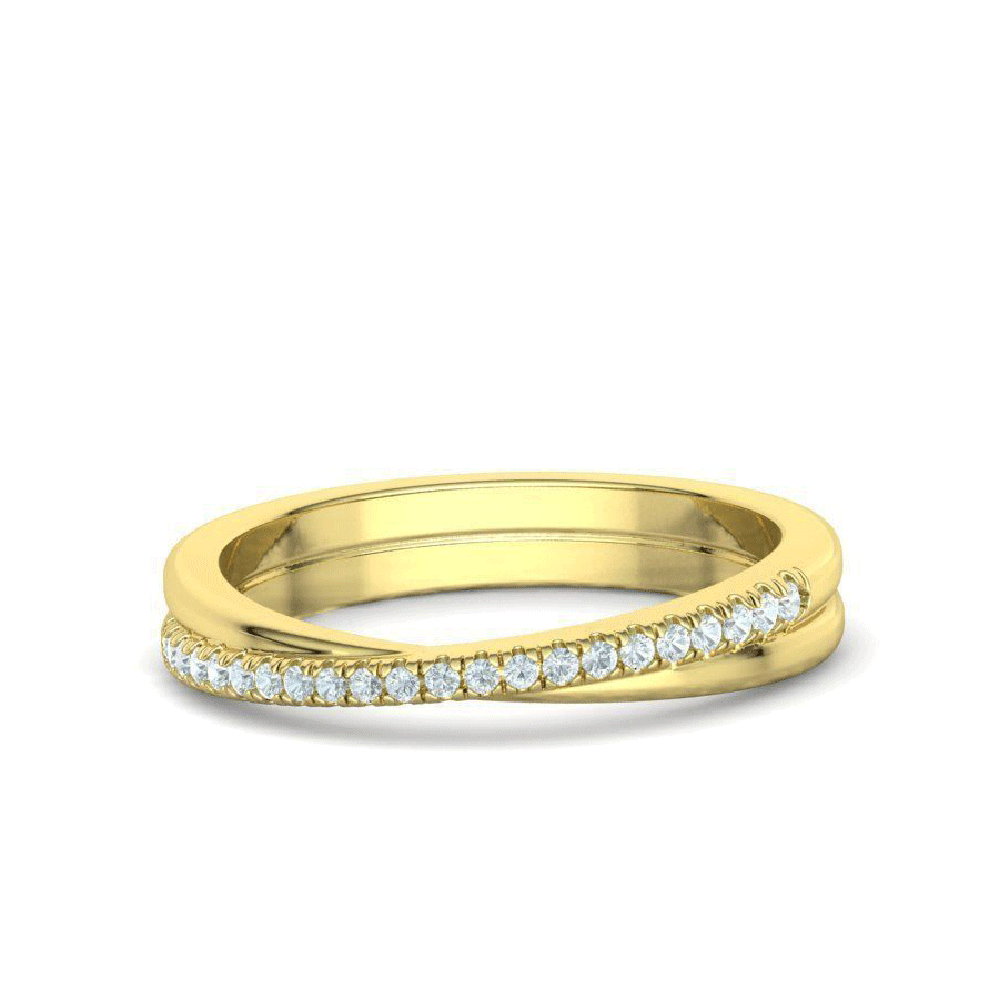 Criss-Cross Natural Diamond Wedding Band (1/8ctw)
