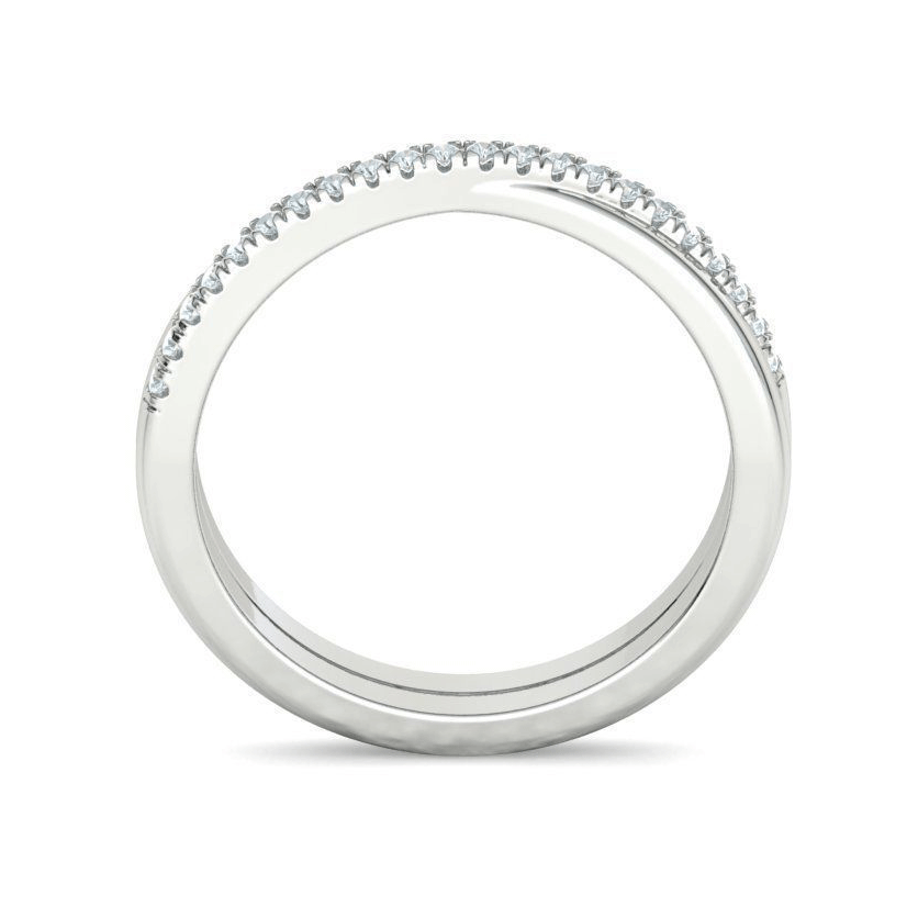 Criss-Cross Natural Diamond Wedding Band (1/8ctw)