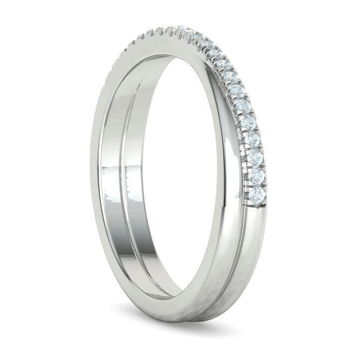 Criss-Cross Natural Diamond Wedding Band (1/8ctw)