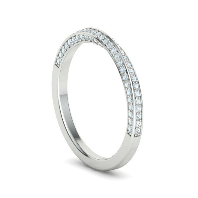 Natural Diamond Twist Wedding Band (1/4ctw)