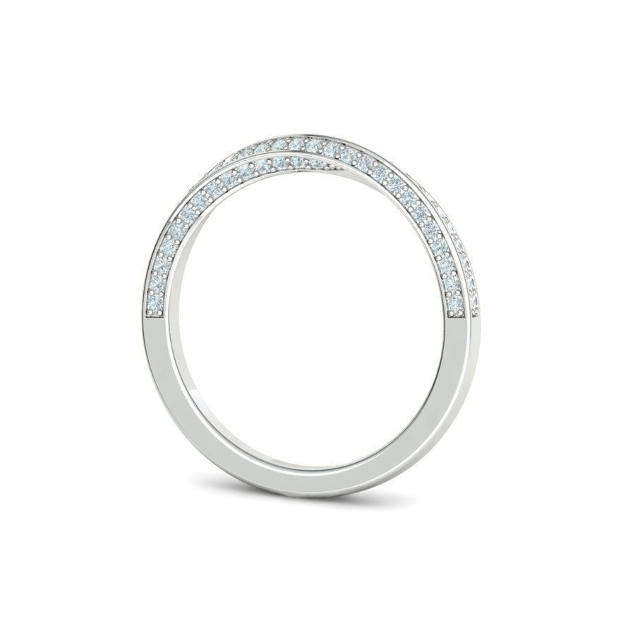 Natural Diamond Twist Wedding Band (1/4ctw)