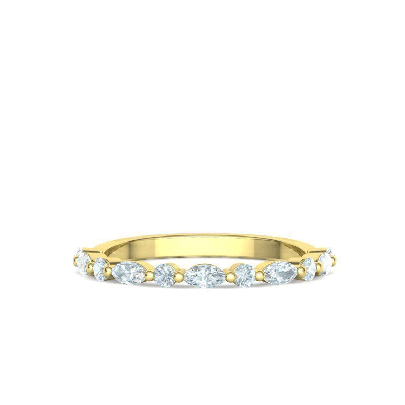 Marquise & Round Diamond Wedding Band (1/2ctw)