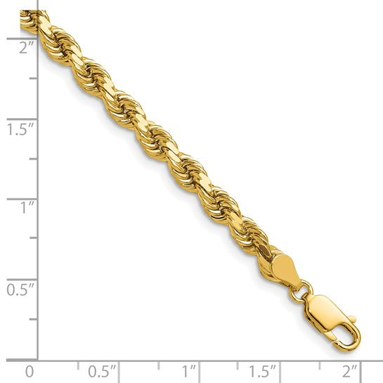 4.5mm Solid Diamond-Cut Rope Chain Necklace