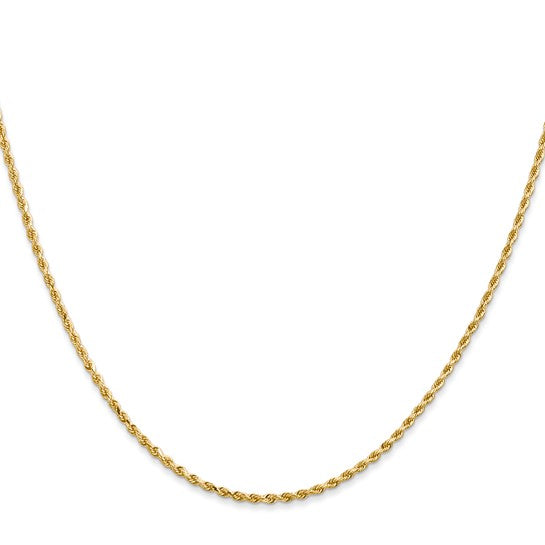 1.5mm Solid Gold Diamond-Cut Rope Chain Necklace