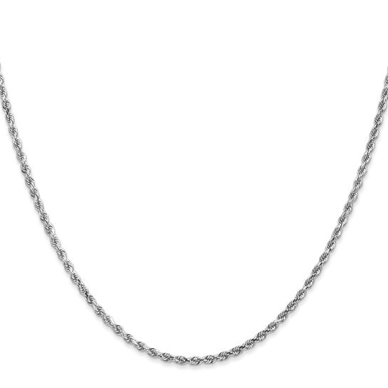 Collar de cuerda maciza con talla de diamante - 2 mm