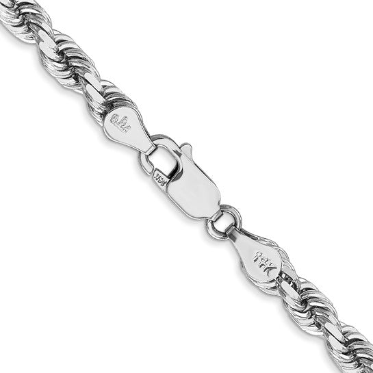 Collar de cuerda maciza con talla de diamante - 4,5 mm
