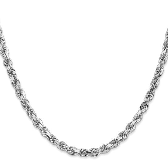 4.5mm Solid Diamond-Cut Rope Chain Necklace