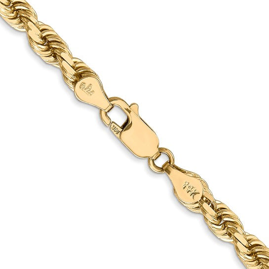 Collar de cuerda maciza con talla de diamante - 4,5 mm