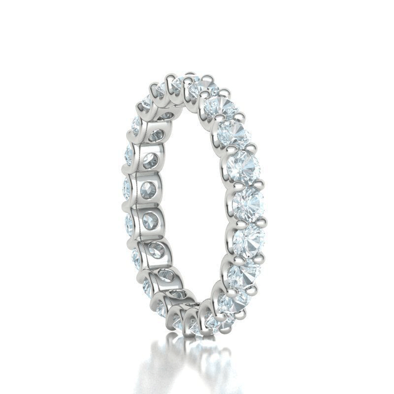 3mm Natural Diamond U-Set Pavé Eternity Band