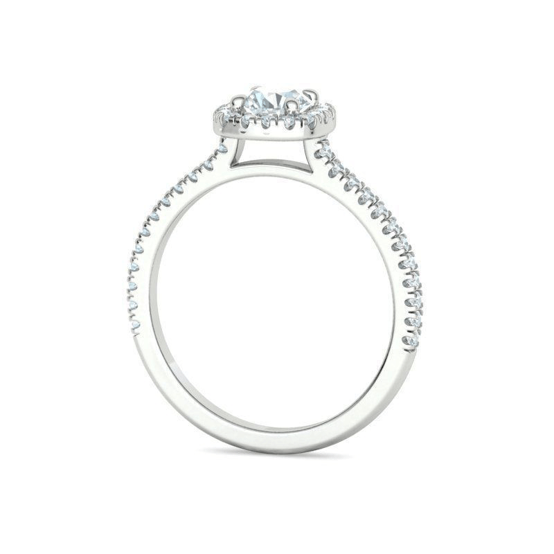 Round Brilliant GIA Certified Natural Diamond Halo Engagement Ring (3/4ctw)