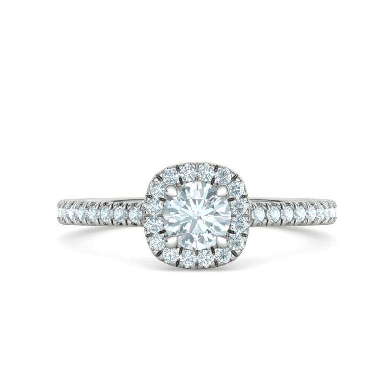 Round Brilliant Natural Diamond Halo Engagement Ring Mounting (1/3ctw)