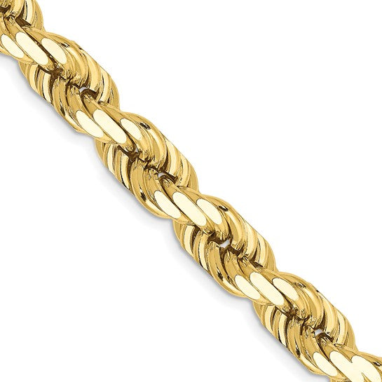 8mm Solid Diamond-Cut Rope Chain Necklace