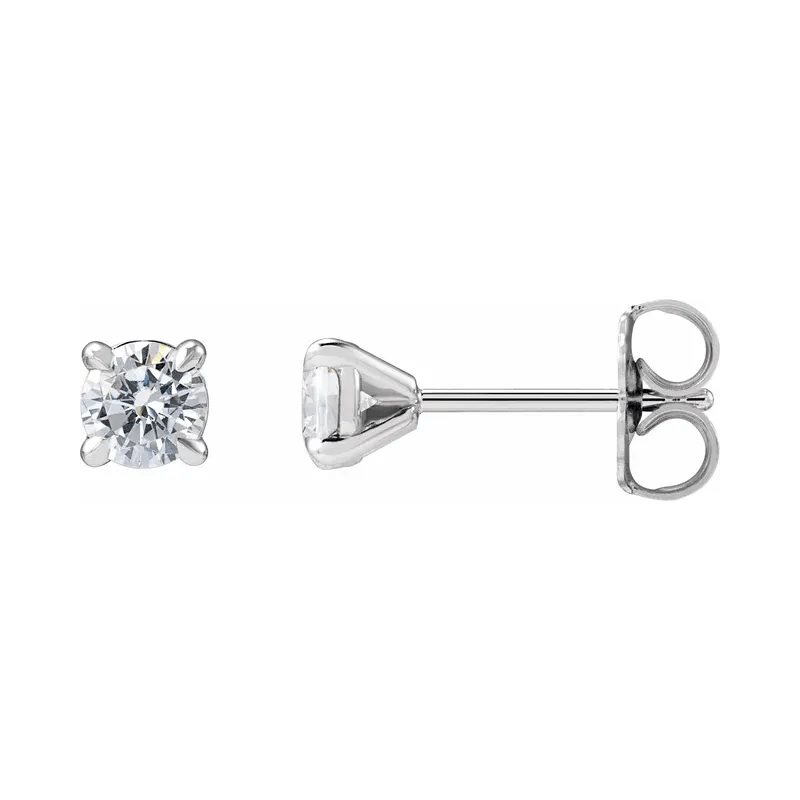 Round Brilliant Natural Diamond Stud Earrings (1/2ctw)