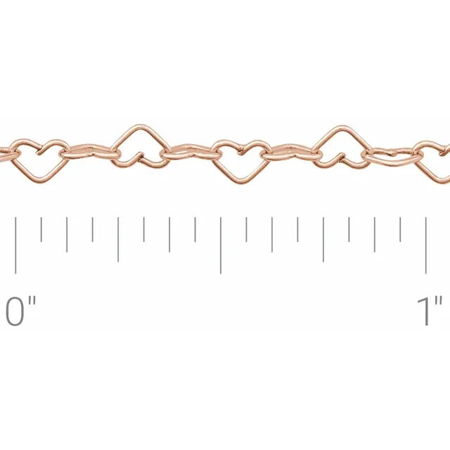 3.2mm Heart Chain By The Inch Permanent Jewelry