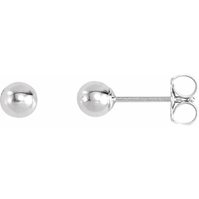 Ball Post Stud Earrings - Silver