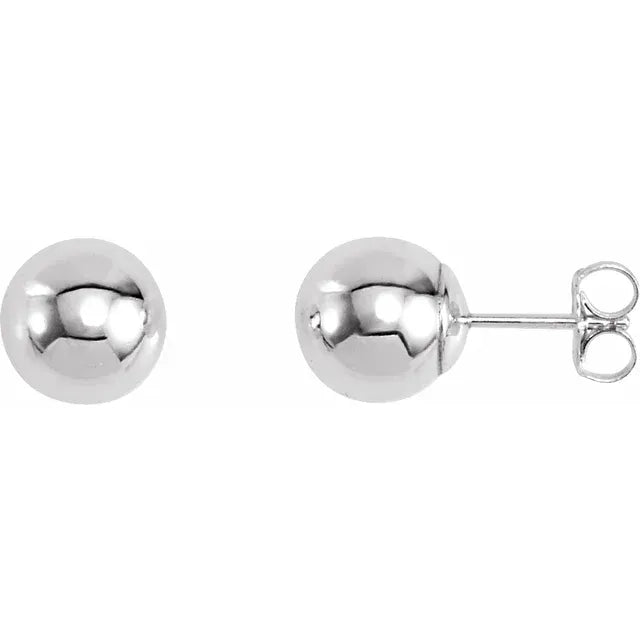 Ball Post Stud Earrings - Silver