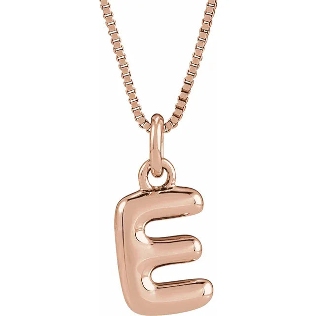 Bubble Letter Initial Necklace