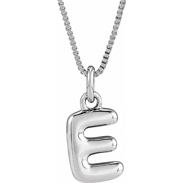 Bubble Letter Initial Necklace
