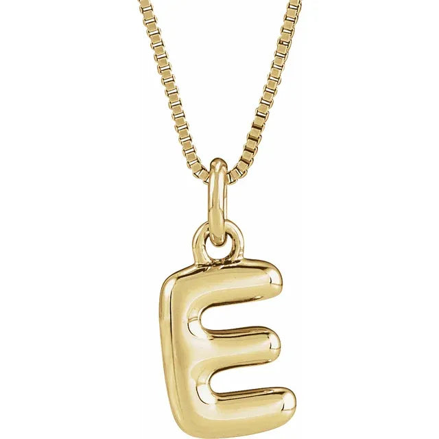 Bubble Letter Initial Necklace