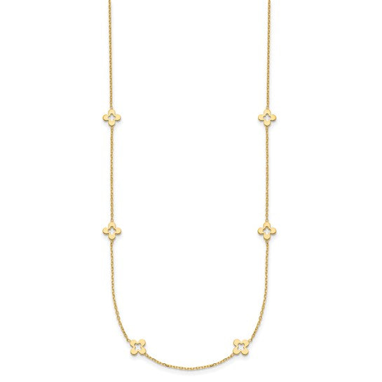 4 Leaf Clover Necklace - 14K Yellow Gold