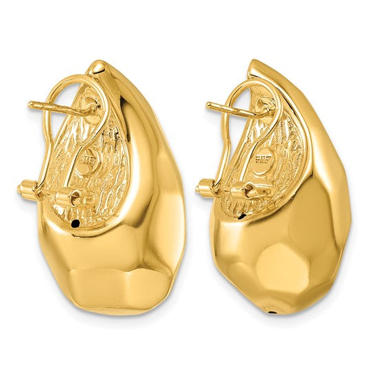 Faceted Teardrop Earrings - 14K Yellow Gold