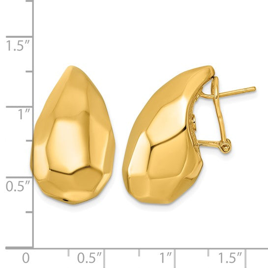 Faceted Teardrop Earrings - 14K Yellow Gold