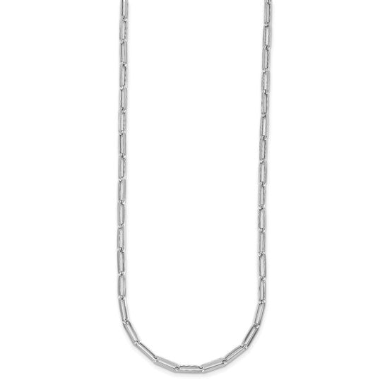 4mm Hollow Flat Paperclip Chain Necklace