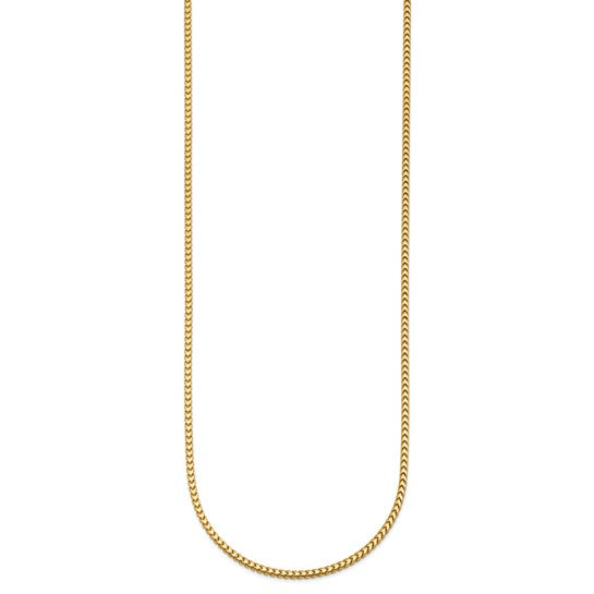 2mm Solid Gold Franco Chain Necklace