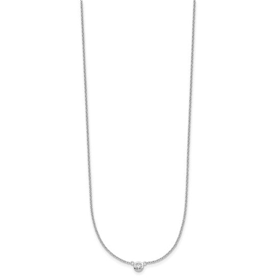Round Brilliant Bezel Set Natural Diamond Solitaire Necklace (1/10ct)