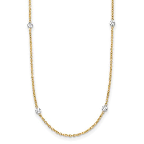 Petite Bezel Set Natural Diamond Station Necklace