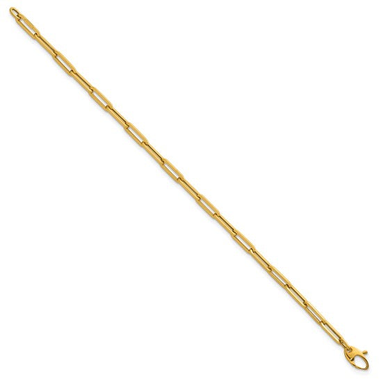 4mm Flat Paperclip Link Gold Bracelet