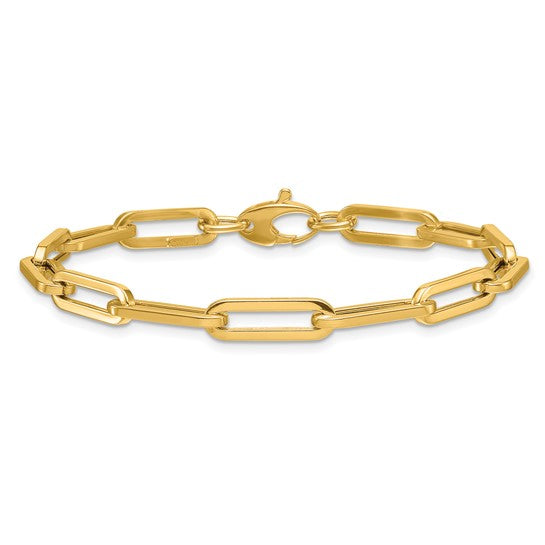 5.3mm Hollow Gold Paperclip Chain Bracelet