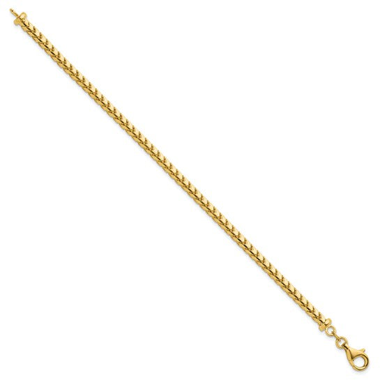 3.7mm Solid Gold Franco Chain Bracelet
