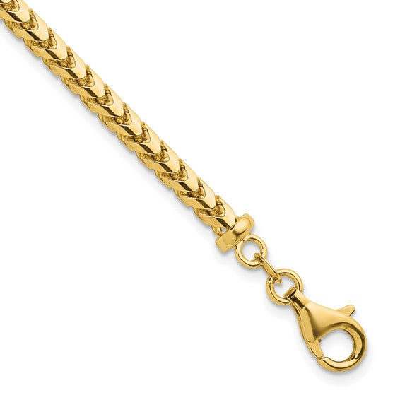 3.7mm Solid Gold Franco Chain Bracelet