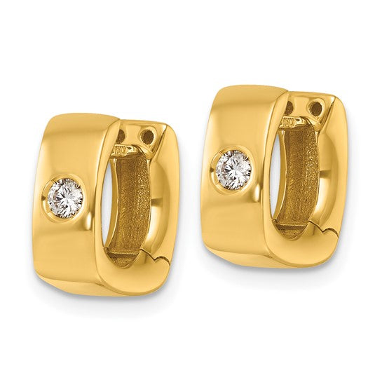 1/8ctw Flush Set Natural Diamond Huggie Earrings - Polished Finish