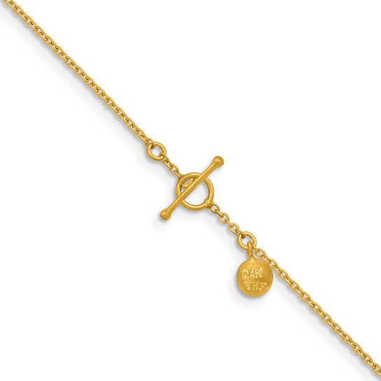1.3mm Solid Cable Chain Necklace - 24K Yellow Gold
