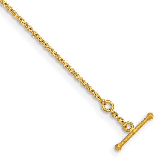 1.3mm Solid Cable Chain Necklace - 24K Yellow Gold