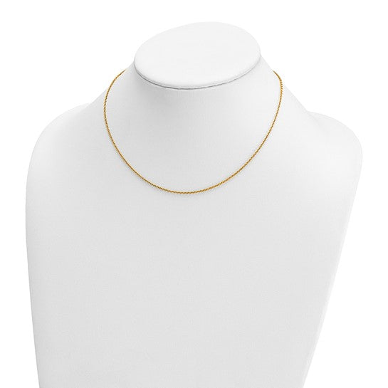 1.3mm Solid Cable Chain Necklace - 24K Yellow Gold