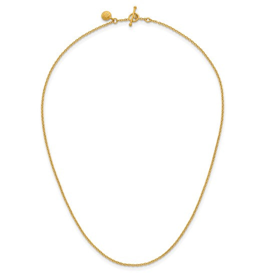 1.3mm Solid Cable Chain Necklace - 24K Yellow Gold
