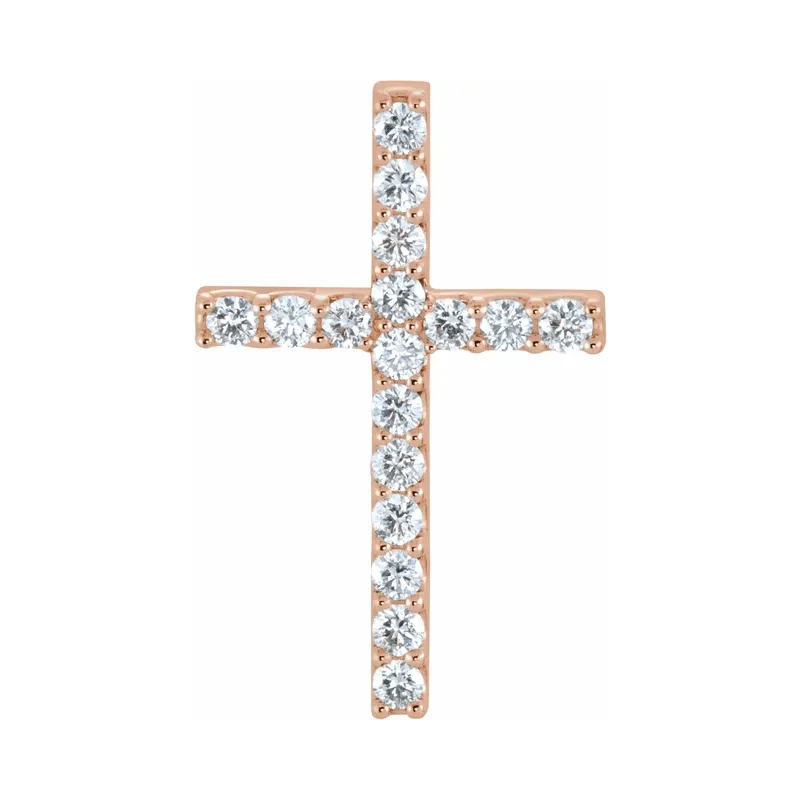 Round Brilliant Natural Diamond Cross Necklace (1/4ctw)