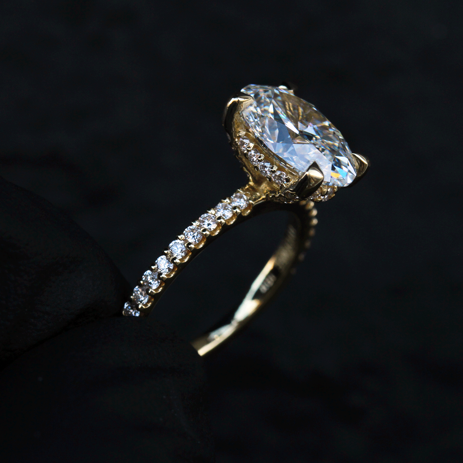 Custom Design Deposit - Oval Brilliant GIA Certified Hidden Halo Diamond Engagement Ring