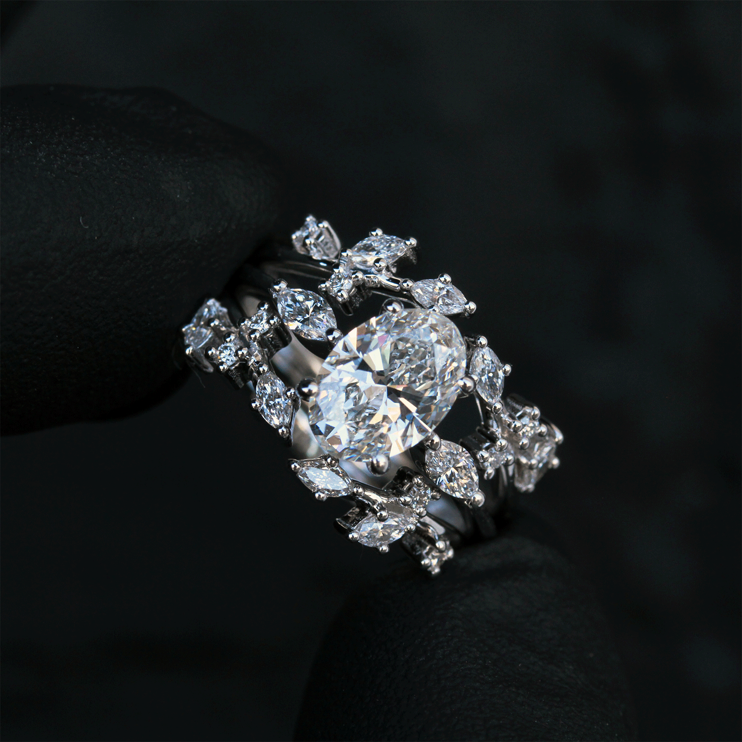Custom Design Deposit - Oval Brilliant GIA Certified Diamond Engagement Ring Set